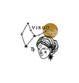 zodiac virgo boho magical vintage distressed art vector image vector image