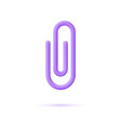 3d paper clip isolated on white background vector image
