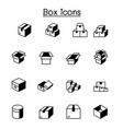 box icons set graphic design vector image