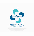 creative medical logo and healthcare concept logo vector image vector image