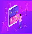 isometric online credit cards online bank account vector image