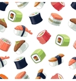 seamless pattern with picture set of sushi vector image