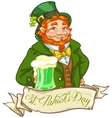 leprechaun irish man with beer vector image
