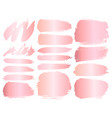 set of pink gold grunge brush strokes vector image vector image