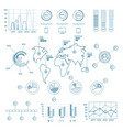 social media blue infographic elements vector image