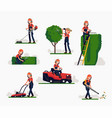 female gardener at work vector image