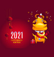 happy chinese new year2021 year ox vector image vector image