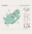 map south africa rsa country with division vector image