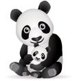 panda family vector image