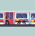 people in subway flat vector image vector image