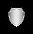 silver shield shape icon 3d gray emblem sign vector image vector image
