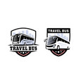 travel bus logo on white background vector image vector image