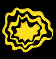 black and yellow cut paper wave circle vector image