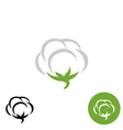 cotton logo with black and white one color vector image vector image