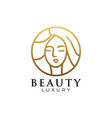 logo beauty gold color luxury style vector image vector image