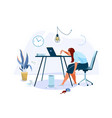 tired female office worker sitting on chair vector image