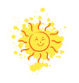 cheerful smiling sun with paint drops vector image