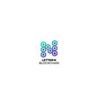 initial letter n block chain logo design vector image vector image