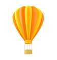 yellow and orange air balloon with basket vector image