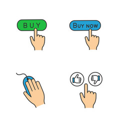 Power button click color icon Royalty Free Vector Image