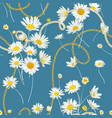fashion seamless pattern golden chains and daisy vector image