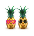 pineapple in sunglasses realistic summer fruit vector image