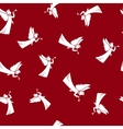 seamless pattern with christmas angel vector image