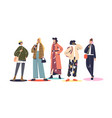 set of woman in autumn fashion clothes female vector image