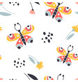 colorful folk seamless pattern vector image