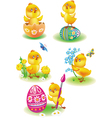 little yellow chicken vector image