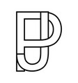 logo sign pj jp icon double letters logotype p j vector image vector image