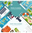 travel and tourism flat style world earth map vector image