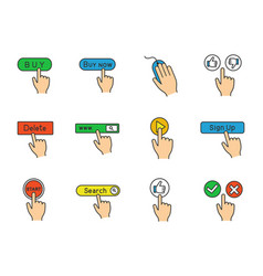 Power button click color icon Royalty Free Vector Image