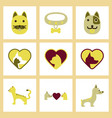 assembly flat icons dogs cats pets vector image vector image