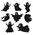 set of creepy ghosts scary ghost monsters vector image vector image