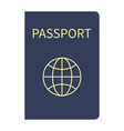 international blue passport for travel to another vector image vector image
