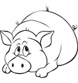 Pig cartoon laying isolated on white background Vector Image