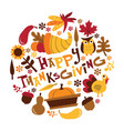 retro fall harvest happy thanksgiving phrase vector image