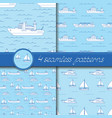 set four seamless patterns with ships vector image