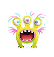 yellow monster fictional character screaming vector image