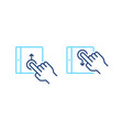 set of mobile tablet with up down swipe gesture vector image