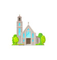 spiritual building isolated catholic church facade vector image