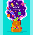 back to school template banner bag kids vector image