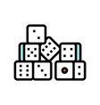 dice game board table color icon vector image