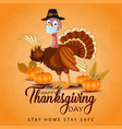 happy thanksgiving day typography turkey bird vector image