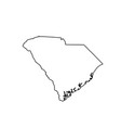 map of the us state south carolina vector image
