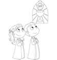 coloring first communion vector image