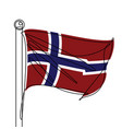 norway flag one continuous line abstract icon vector image