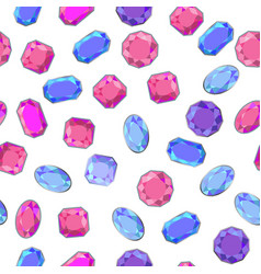 seamless pattern with colorful precious stones vector image