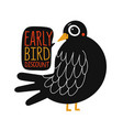 with cartoon pigeon speech bubble and lettering vector image